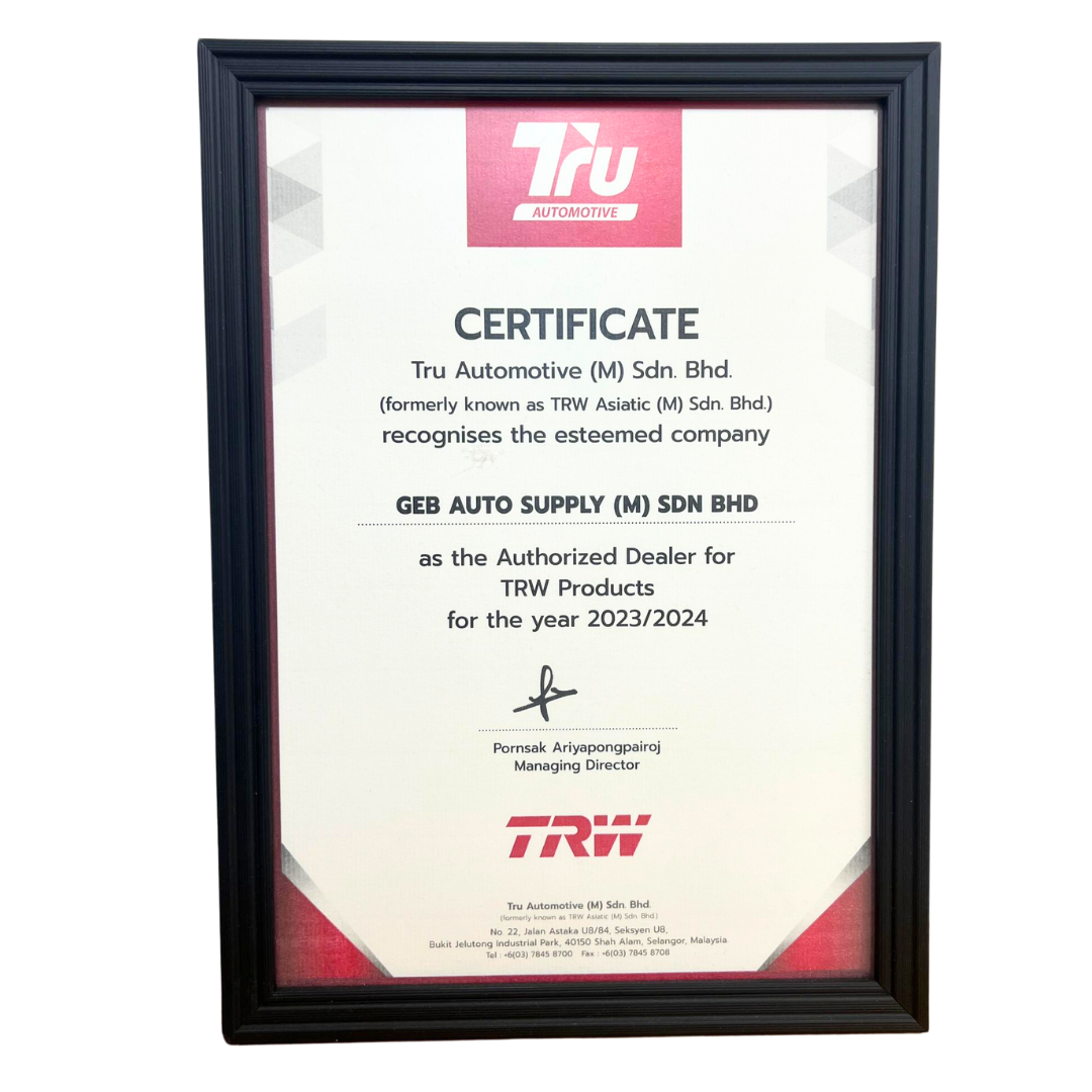 2023 TRW AUTHORIZED DISTRIBUTOR CERTIFICATE